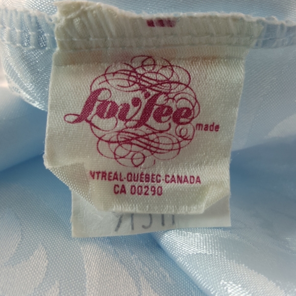 VTG Pajama Lounge Set LovLee Pale Blue Top & Pants - Picture 8 of 10